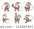 聖誕老人插畫素材集 132892841