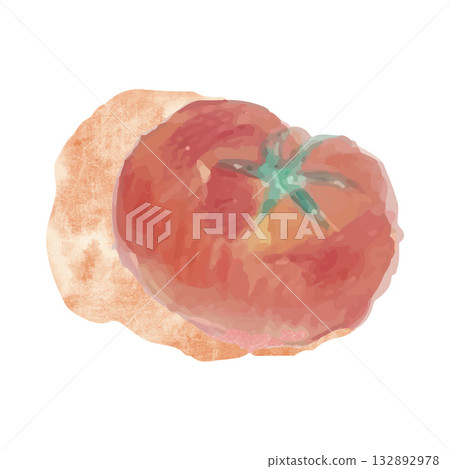 Melting fresh tomato watercolor illustration_C Melting fresh tomato watercolor illustration_C 132892978