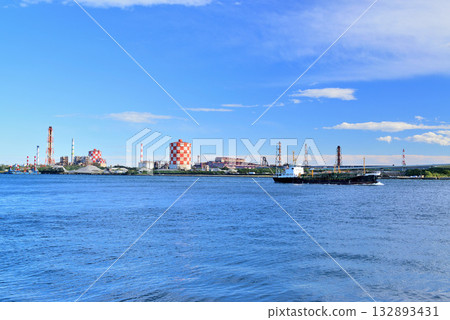 Yokohama City, Tsurumi Line, Umi-Shibaura Station, view of the Keihin industrial area, JFE Steel Yokohama City, Tsurumi Line, Umi-Shibaura Station, view of the Keihin industrial area, JFE Steel 132893431
