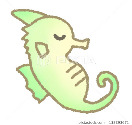 一隻海馬悠閒地遊著 132893671