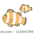 Swimming clownfish 132893799