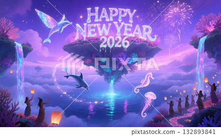 Enchanted Floating Islands New Year 2026 with Dolphins and Mermaids fantasy magic Enchanted Floating Islands New Year 2026 with Dolphins and Mermaids fantasy magic 132893841