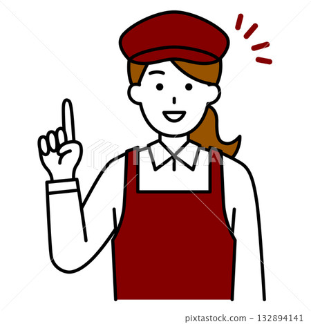 A female cafe employee comes up with an idea A female cafe employee comes up with an idea 132894141