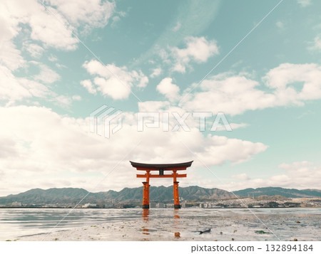 Torii that floats in the sea 132894184