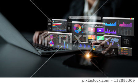 Digital marketing analytics dashboard interface Parse 132895309