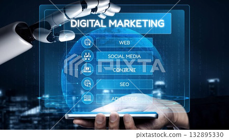 Digital Marketing Structure Showing SEO, Content, and Online Advertising Muxer 132895330