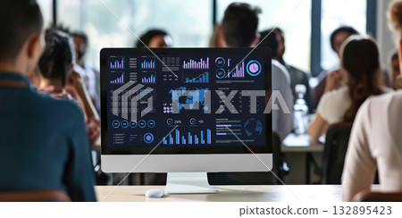 Business data dashboard provide business intelligence analytic brisk 132895423