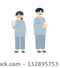 Men and women wearing examination clothes 132895753