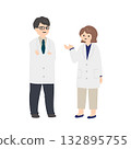Illustration of a doctor wearing a white coat 132895755
