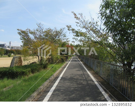 在陽光明媚的秋日行走的小路 在陽光明媚的秋日行走的小路 132895832