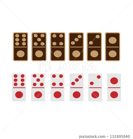 domino cards, casino game vectors illustration domino cards, casino game vectors illustration 132895840