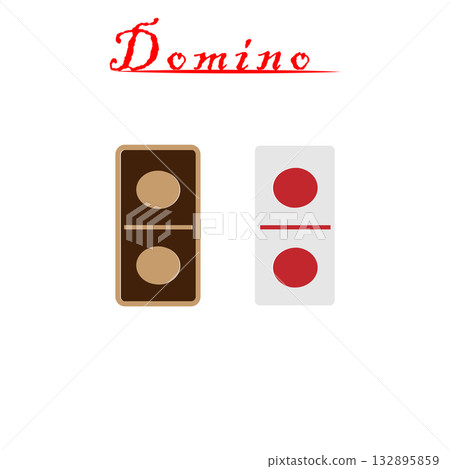 double card icon, one and one dot. 132895859