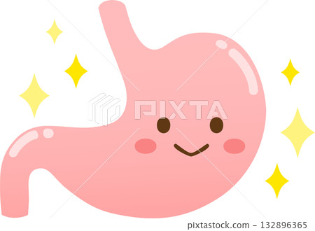 一個可愛、閃閃發光的肚子插圖 132896365