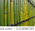 New bamboo fence tied with black string 132896595