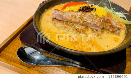 Pork steak and soup curry Pork steak and soup curry 132896691