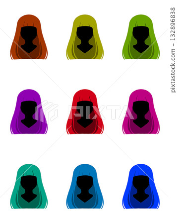 Colorful hair illustration 132896838