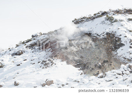 White smoke from Mount Io in Hokkaido 132896839