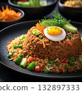 fried rice with chicken and vegetables 132897333