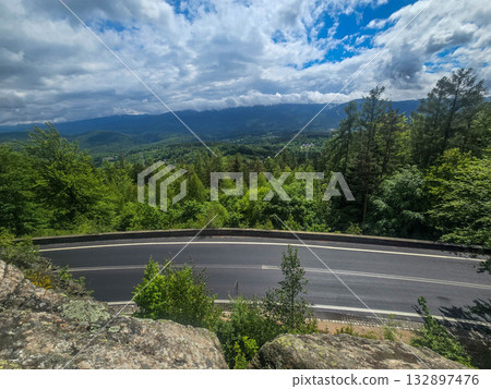 Mountain Horizons Road Through Majestic Peaks Mountain Horizons Road Through Majestic Peaks 132897476