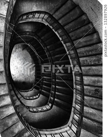 Spiral of Time Helical Staircase in an Old Building Spiral of Time Helical Staircase in an Old Building 132897926