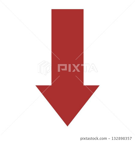 Red Down Arrow icon design 132898357