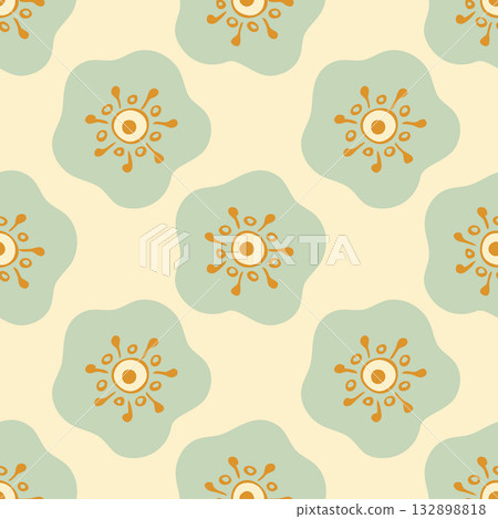 Pastel soft pattern with simple doodle flowers, textile background, backdrop, cover, packaging. Pastel soft pattern with simple doodle flowers, textile background, backdrop, cover, packaging. 132898818