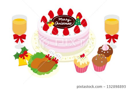 Delicious Christmas cakes and dishes Delicious Christmas cakes and dishes 132898893