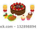 聖誕蛋糕和美味佳餚 132898894