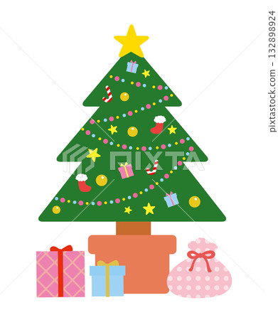 聖誕樹和許多禮物 聖誕樹和許多禮物 132898924