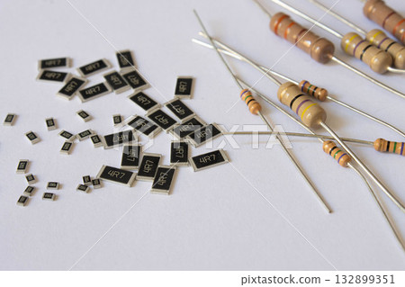 Electronic resistors and SMD components Electronic resistors and SMD components 132899351