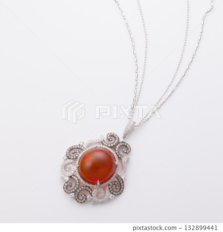 Red coral necklace, ruby necklace 132899441