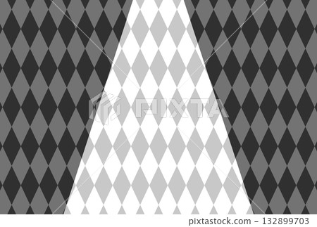 Diamond check, black, gray, light, postcard size 132899703