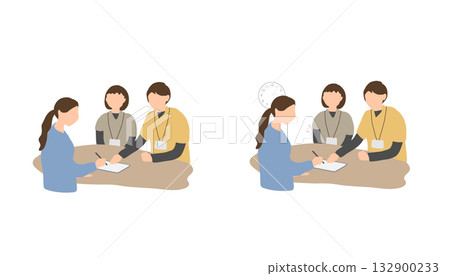 Parents and support staff electronically sign support plans on a tablet Parents and support staff electronically sign support plans on a tablet 132900233