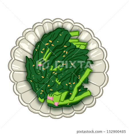 Sesame with spinach 132900485