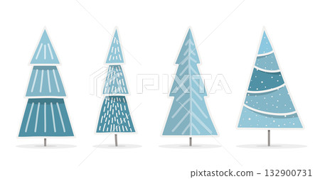 Abstract Christmas Tree Set 132900731