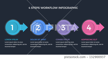 4 Step Process Infographic 132900937