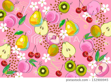 Wallpaper material with lots of sweet fruits Wallpaper material with lots of sweet fruits 132900945