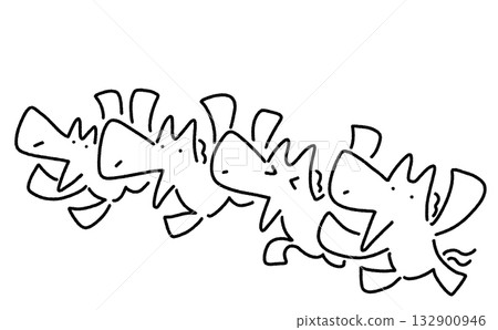 Smiling horses celebrating the New Year, cheering, jumping, hand-drawn, monochrome Smiling horses celebrating the New Year, cheering, jumping, hand-drawn, monochrome 132900946