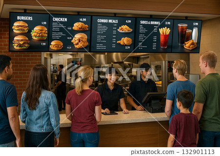 漢堡店安裝了數位看板 漢堡店安裝了數位看板 132901113