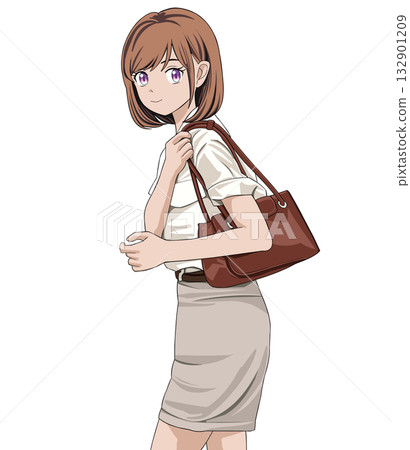 一個女人帶著一包 132901209