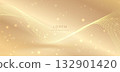 Golden dotted wave luxury on gold background with gold sparkling. 132901420