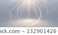 Luxury light gold ray on grey background with gold circles lines effect sparkle. 132901426