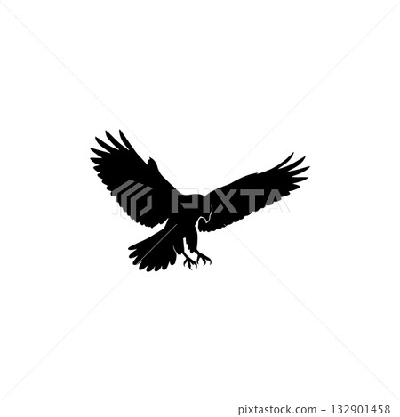 eagle falcon silhouette icon bird illustration 132901458