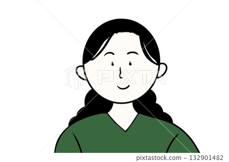 年輕女醫生的上半身（綠色） 132901482