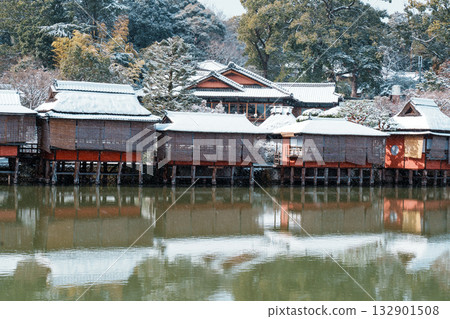 冬季長岡天滿宮金水亭 132901508