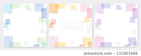 Soft hand-drawn geometric frame set Soft hand-drawn geometric frame set 132901666