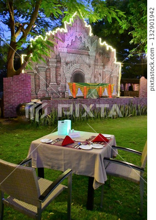 Myanmar, Bagan, folk dance show venue Myanmar, Bagan, folk dance show venue 132901942