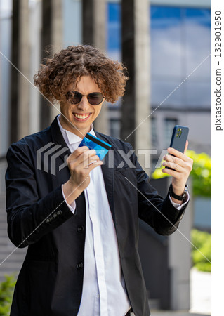 Frustrated businessman detected fraud while entering credit card number on smartphone stolen money Frustrated businessman detected fraud while entering credit card number on smartphone stolen money 132901950