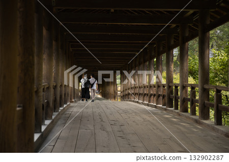 Tofukuji Temple - Tsutenkyo Bridge illuminated by the gentle morning sunlight 9 132902287