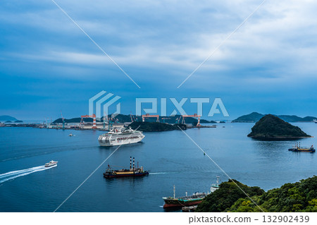 Nagasaki Port Passenger Ship Departure (Dream) from Megami Bridge [Nagasaki City] 132902439